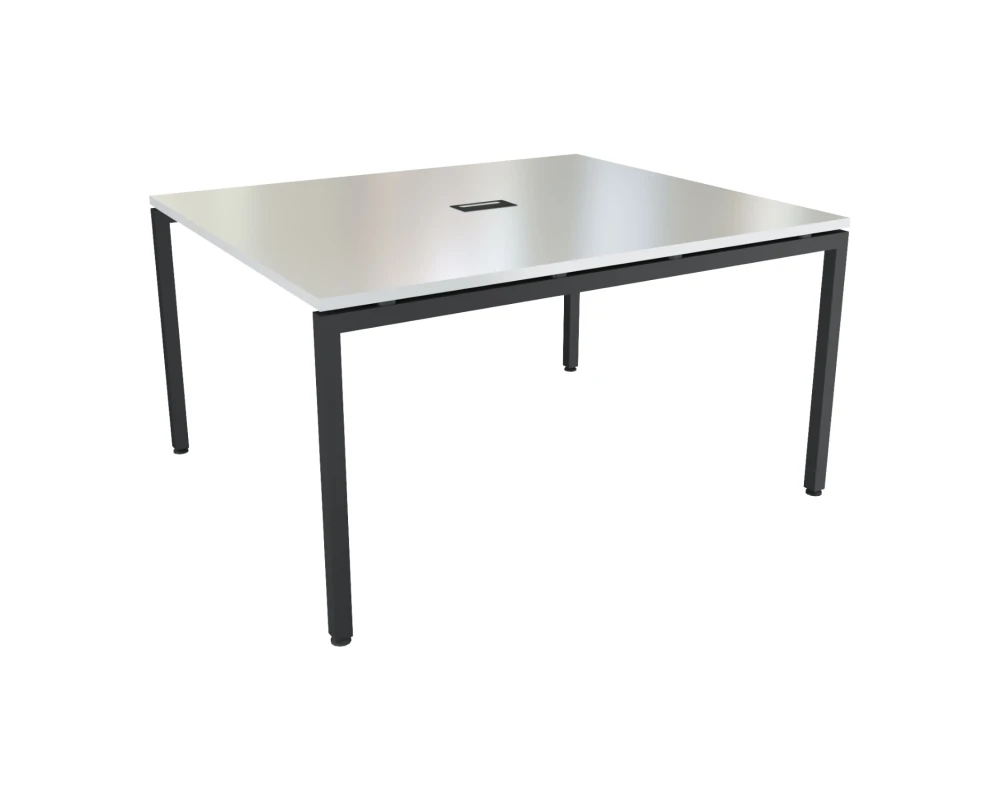 Стол переговоров с подрозетником антрацит 120х143х76 Steel