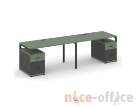 Рабочая станция 2 места с 2 опорными тумбами CN.ORS-324 W 3160/3892x720x750 Концепт / Concept images