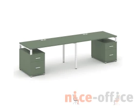 Рабочая станция 2 места с 2 опорными тумбами CN.ORS-324 W 3160/3892x720x750 Концепт / Concept images