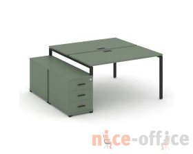 Рабочая станция 2 места с двухсторонней опорной тумбой CN.DRS-301 B 980/1346x1480x750 Концепт / Concept images