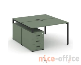 Рабочая станция 2 места с двухсторонней опорной тумбой CN.DRS-301 B 980/1346x1480x750 Концепт / Concept images