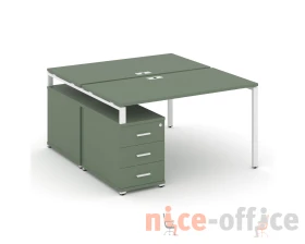 Рабочая станция 2 места с двухсторонней опорной тумбой CN.DRS-301 W 980/1346x1480x750 Концепт / Concept images