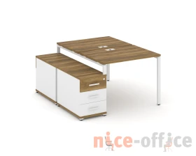 Рабочая станция 2 места с двухсторонней опорной тумбой CN.DRS-301 W 980/1346x1480x750 Концепт / Concept images