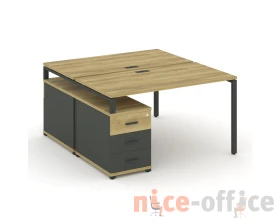 Рабочая станция 2 места с двухсторонней опорной тумбой CN.DRS-301 W 980/1346x1480x750 Концепт / Concept images
