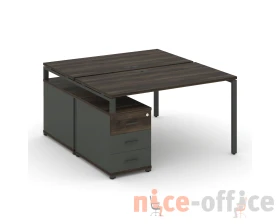 Рабочая станция 2 места с двухсторонней опорной тумбой CN.DRS-301 W 980/1346x1480x750 Концепт / Concept images