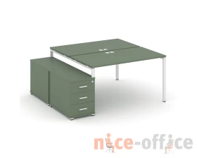 Рабочая станция 2 места с двухсторонней опорной тумбой CN.DRS-301 W 980/1346x1480x750 Концепт / Concept images