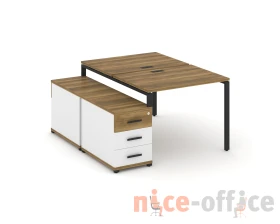 Рабочая станция 2 места с двухсторонней опорной тумбой CN.DRS-301 W 980/1346x1480x750 Концепт / Concept images