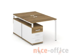 Рабочая станция 2 места с двухсторонней опорной тумбой CN.DRS-301 W 980/1346x1480x750 Концепт / Concept images