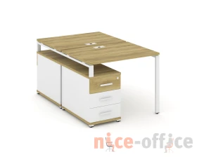 Рабочая станция 2 места с двухсторонней опорной тумбой CN.DRS-301 W 980/1346x1480x750 Концепт / Concept images