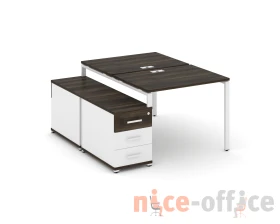 Рабочая станция 2 места с двухсторонней опорной тумбой CN.DRS-301 W 980/1346x1480x750 Концепт / Concept images