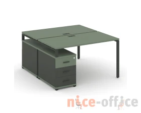 Рабочая станция 2 места с двухсторонней опорной тумбой CN.DRS-301 W 980/1346x1480x750 Концепт / Concept images
