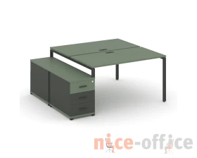 Рабочая станция 2 места с двухсторонней опорной тумбой CN.DRS-301 W 980/1346x1480x750 Концепт / Concept images
