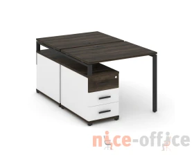 Рабочая станция 2 места с двухсторонней опорной тумбой CN.DRS-301 W 980/1346x1480x750 Концепт / Concept images