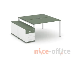 Рабочая станция 2 места с двухсторонней опорной тумбой CN.DRS-301 W 980/1346x1480x750 Концепт / Concept images