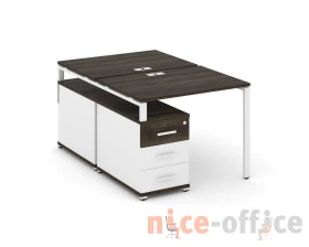 Рабочая станция 2 места с двухсторонней опорной тумбой CN.DRS-301 W 980/1346x1480x750 Концепт / Concept images