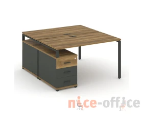 Рабочая станция 2 места с двухсторонней опорной тумбой CN.DRS-301 W 980/1346x1480x750 Концепт / Concept images