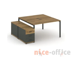 Рабочая станция 2 места с двухсторонней опорной тумбой CN.DRS-301 W 980/1346x1480x750 Концепт / Concept images