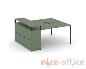 Рабочая станция с опорным распаш. шкафом с верх. горизонтом CN.DRS-222 B 1600x1480x917 Концепт / Concept images