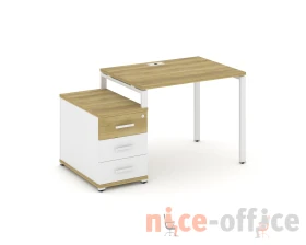 Стол письменный с 1 опорной тумбой CN.SP-301 W 980/1346x720x750 Концепт / Concept images