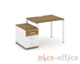 Стол письменный с 1 опорной тумбой CN.SP-301 W 980/1346x720x750 Концепт / Concept images
