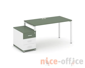 Стол письменный с 1 опорной тумбой CN.SP-302 W 1180/1546x720x750 Концепт / Concept images