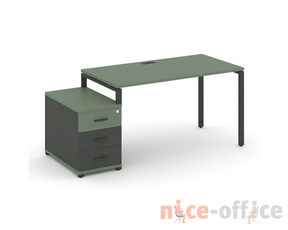Стол письменный с 1 опорной тумбой CN.SP-303 W 1380/1746x720x750 Концепт / Concept