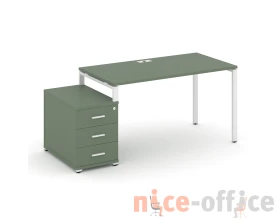 Стол письменный с 1 опорной тумбой CN.SP-303 W 1380/1746x720x750 Концепт / Concept images
