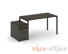 Стол письменный с 1 опорной тумбой CN.SP-303 W 1380/1746x720x750 Концепт / Concept images