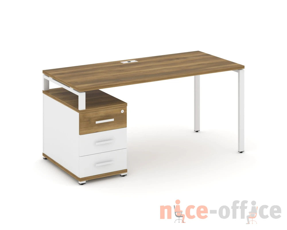 Стол письменный с 1 опорной тумбой CN.SP-304 W 1580/1946x720x750 Концепт / Concept