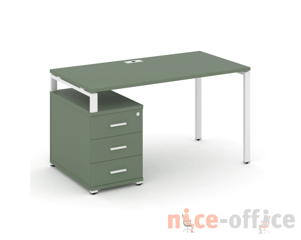 Стол письменный с 1 опорной тумбой CN.SP-304 W 1580/1946x720x750 Концепт / Concept