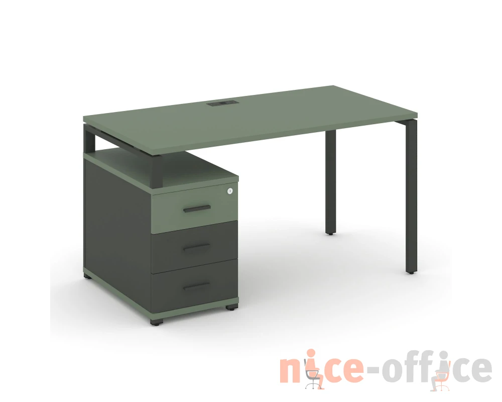 Стол письменный с 1 опорной тумбой CN.SP-304 W 1580/1946x720x750 Концепт / Concept