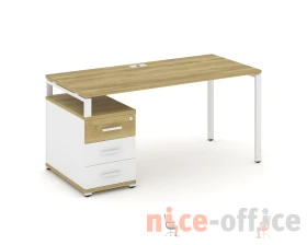Стол письменный с 1 опорной тумбой CN.SP-304 W 1580/1946x720x750 Концепт / Concept images