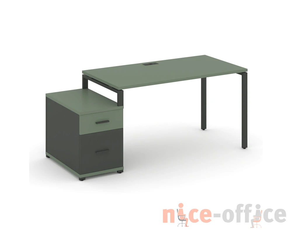 Стол письменный с 1 опорной тумбой CN.SP-305 W 980/1346x720x750 Концепт / Concept
