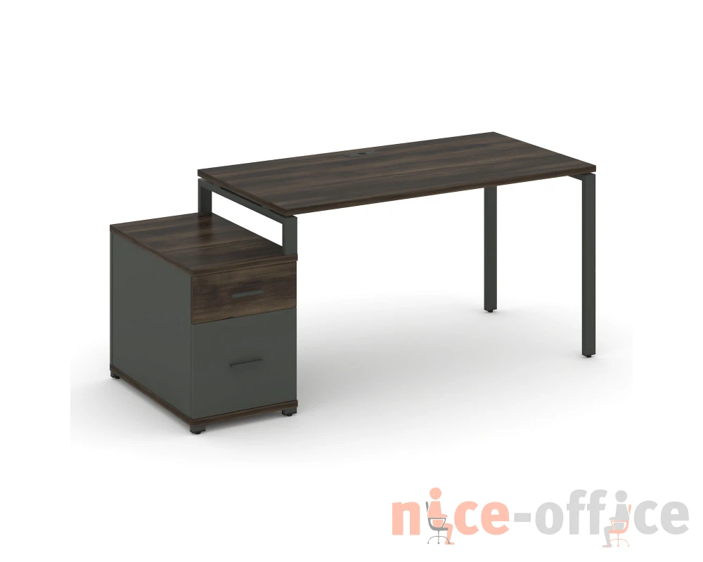 Стол письменный с 1 опорной тумбой CN.SP-305 W 980/1346x720x750 Концепт / Concept