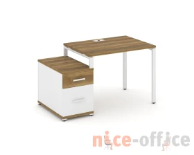 Стол письменный с 1 опорной тумбой CN.SP-305 W 980/1346x720x750 Концепт / Concept images