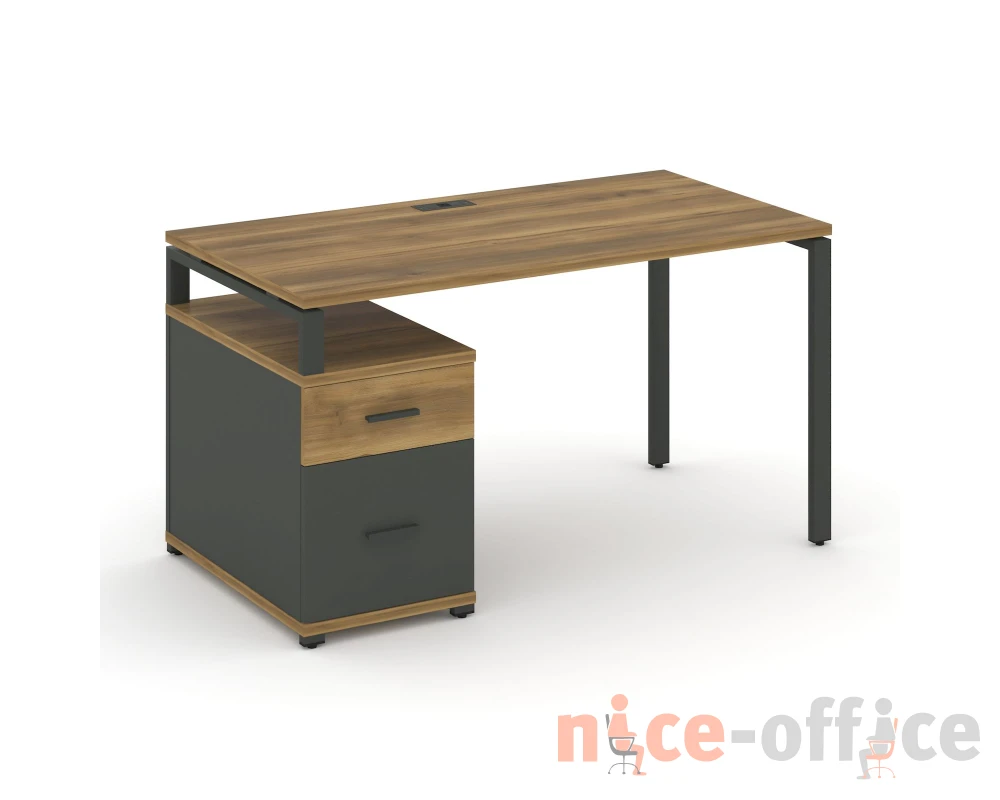 Стол письменный с 1 опорной тумбой CN.SP-305 W 980/1346x720x750 Концепт / Concept