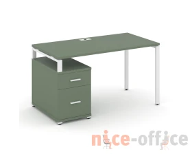 Стол письменный с 1 опорной тумбой CN.SP-305 W 980/1346x720x750 Концепт / Concept images