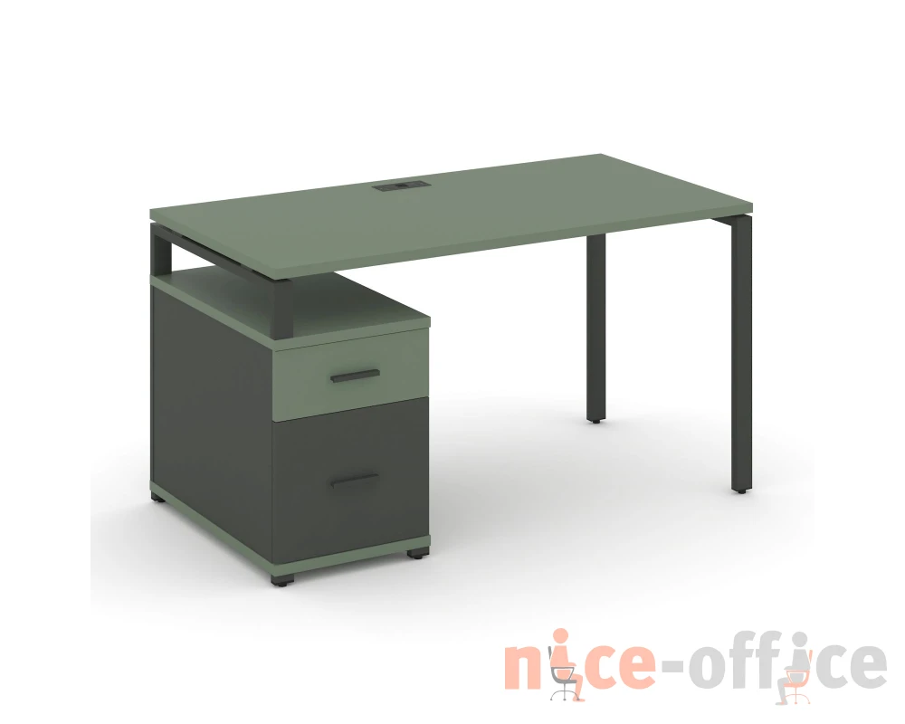 Стол письменный с 1 опорной тумбой CN.SP-308 W 1580/1946x720x750 Концепт / Concept