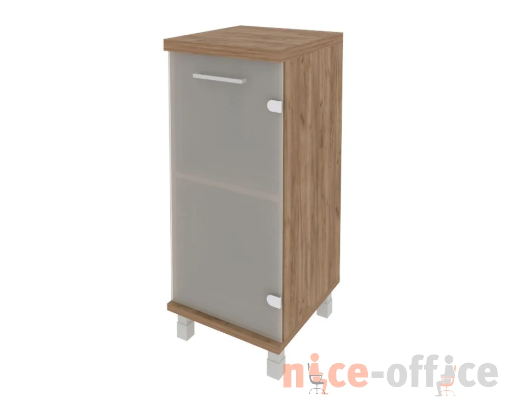 Шкаф низкий узкий 1 низкая дверь стекло правый 401x432x958 Фёст / First