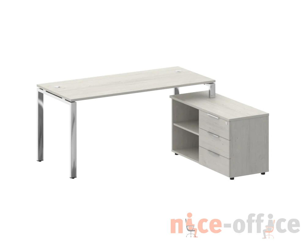 Стол рабочий руководителя с опорной тумбой правый 1700x1520x750 Метал Систем Директ / Metal System Direct