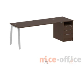 Рабочая станция на А-образном м/к с опорной тумбой 221,2x72x75 Метал Систем / Metal System images