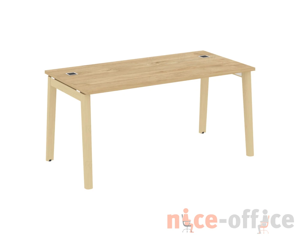 Стол рабочий руководителя, опоры - массив дерева 158x80x75 Оникс Вуд Директ / Onix Wood Direct