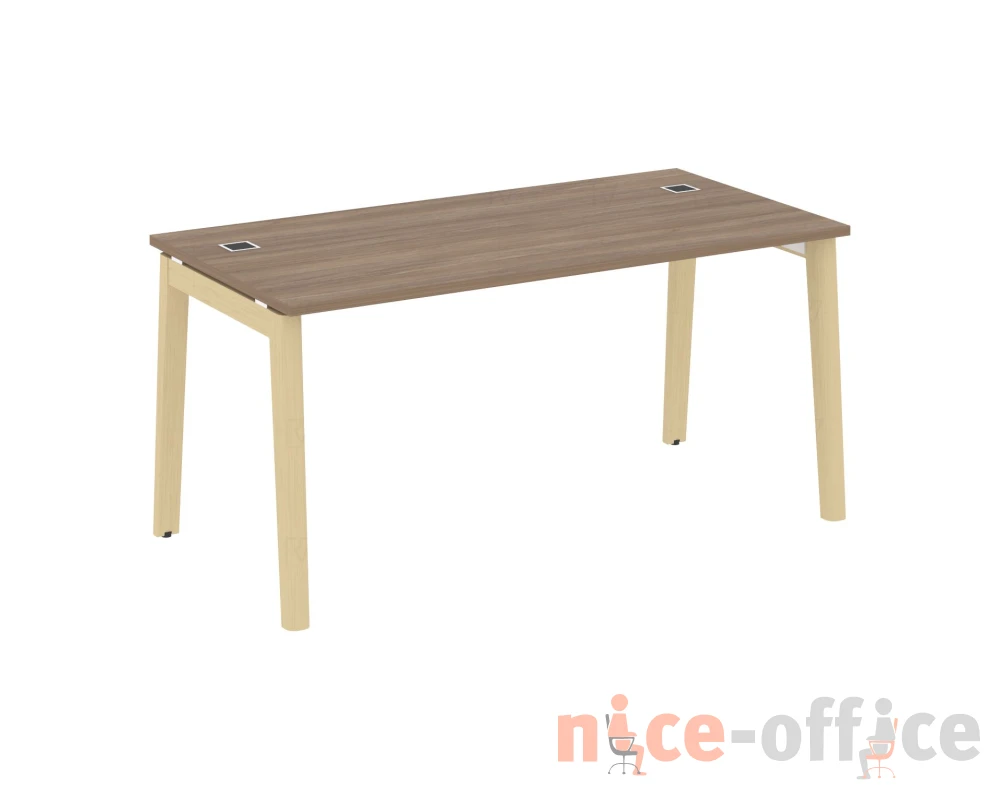Стол рабочий руководителя, опоры - массив дерева 158x80x75 Оникс Вуд Директ / Onix Wood Direct