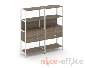 Двухсекционный стеллаж четырехярусный с ящиками 1590х400х1613 Шелф Систем / Shelf System images