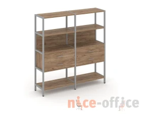 Двухсекционный стеллаж четырехярусный с ящиками 1590х400х1613 Шелф Систем / Shelf System images