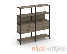 Двухсекционный стеллаж четырехярусный с ящиками 1590х400х1613 Шелф Систем / Shelf System images