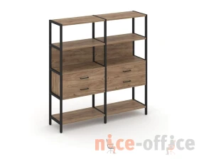 Двухсекционный стеллаж четырехярусный с ящиками 1590х400х1613 Шелф Систем / Shelf System images