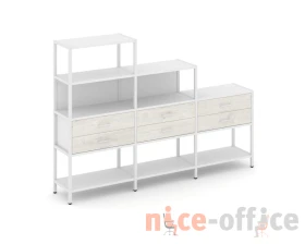 Трехсекционный стеллаж четырех/трех/двухярусный с ящиками 2730х400х1613 Шелф Систем / Shelf System images
