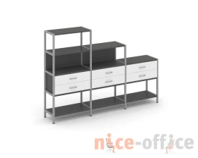 Трехсекционный стеллаж четырех/трех/двухярусный с ящиками 2730х400х1613 Шелф Систем / Shelf System images