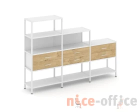 Трехсекционный стеллаж четырех/трех/двухярусный с ящиками 2730х400х1613 Шелф Систем / Shelf System images